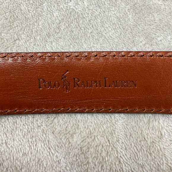 Polo Ralph Lauren Brown Leather Belt Mens 38 Made in Italy - Picture 4 of 5